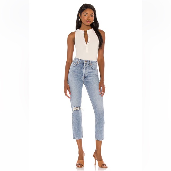 AGOLDE Riley High-Rise Straight Crop in Endeavor 28 - Picture 5 of 16